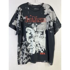 VTG InuYasha Gray Tye Dye T Shirt Adult Medium Unique Design Tee